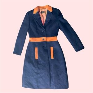 Navy Coat with Orange Trim